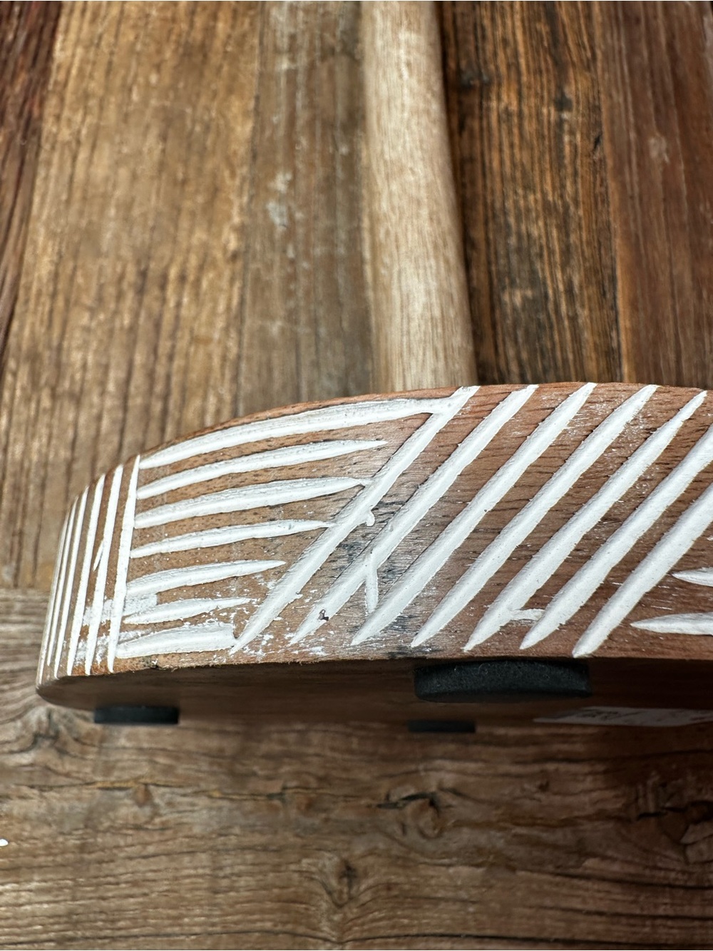 Whitewashed Wood paper towel holder - Picture 6 of 7